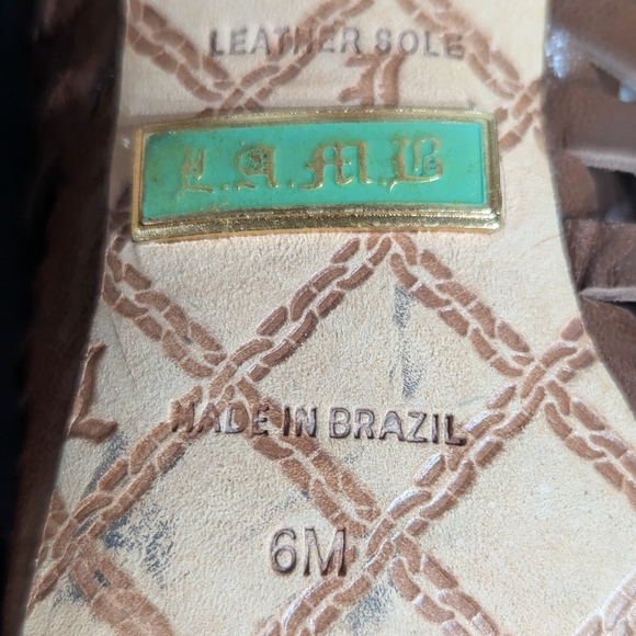 Vintage  L.A.M.B Brown Heeled Cage sandals - size 6M - Picture 6 of 9
